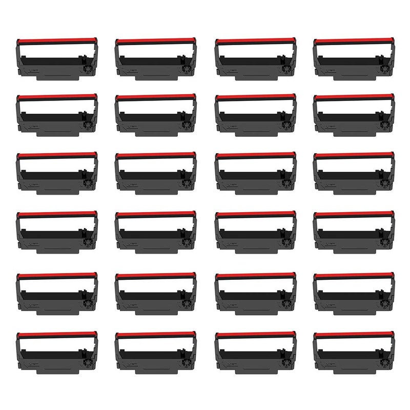 Bigger 24-Pack ERC30 ERC-30 ERC 30 34 38 B/R Compatible Cash Register Ink Ribbon Used for ERC38 NK506 TM-U220 M188B, BTP-M300, GRC-220BR SBR-275 (Black and Red) - Image 1